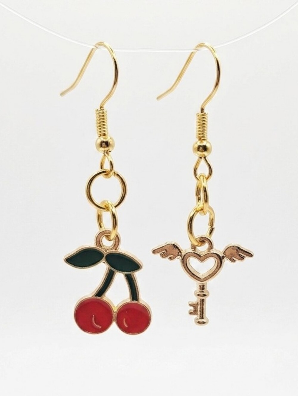 Fruity Dangle Earrings - Gold Tone, Summer - Picture 3 of 6